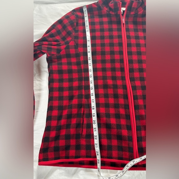 Croft & Barrow women’s Red and Black Checkered Fleece Jacket XXL - Picture 4 of 5
